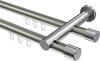 10213112-103912 Innenlauf Gardinenstange Aluminium / Metall 20 mm Ø 2-läufig PLATON - Santo Edelstahl-Optik / Chrom