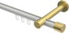 10213125-XX3238 Innenlauf Gardinenstange Aluminium / Metall 20 mm Ø PRESTIGE - Santo Weiß / Messing-Optik