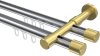 10213126-XX1238 Innenlauf Gardinenstange Aluminium / Metall 20 mm Ø 2-läufig PRESTIGE - Santo Chrom / Messing-Optik