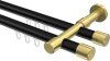 10213126-XX2938 Innenlauf Gardinenstange Aluminium / Metall 20 mm Ø 2-läufig PRESTIGE - Santo Schwarz / Messing-Optik