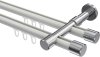 10213126-103212 Innenlauf Gardinenstange Aluminium / Metall 20 mm Ø 2-läufig PRESTIGE - Santo Weiß / Chrom