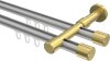 10213126-XX3338 Innenlauf Gardinenstange Aluminium / Metall 20 mm Ø 2-läufig PRESTIGE - Santo Silbergrau / Messing-Optik