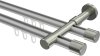 10213126-XX3339 Innenlauf Gardinenstange Aluminium / Metall 20 mm Ø 2-läufig PRESTIGE - Santo Silbergrau / Edelstahl-Optik