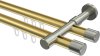 10213126-103839 Innenlauf Gardinenstange Messing-Optik / Edelstahl-Optik 20 mm Ø 2-läufig PRESTIGE - Santo
