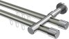 10213126-XX3912 Innenlauf Gardinenstange Aluminium / Metall 20 mm Ø 2-läufig PRESTIGE - Santo Edelstahl-Optik / Chrom