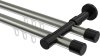 10213126-103929 Innenlauf Gardinenstange Aluminium / Metall 20 mm Ø 2-läufig PRESTIGE - Santo Edelstahl-Optik / Schwarz