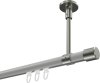 10213133-XX3239 Innenlauf Gardinenstange Aluminium / Metall 20 mm Ø SONETTE - Santo Weiß / Edelstahl-Optik