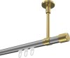 10213133-XX3338 Innenlauf Gardinenstange Aluminium / Metall 20 mm Ø SONETTE - Santo Silbergrau / Messing-Optik
