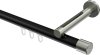 10213145-XX2939 Innenlauf Gardinenstange Aluminium / Metall 20 mm Ø SITENO - Santo Schwarz / Edelstahl-Optik