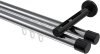 10213146-XX1229 Innenlauf Gardinenstange Aluminium / Metall 20 mm Ø 2-läufig SITENO - Santo Chrom / Schwarz