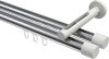 10213146-XX1232 Innenlauf Gardinenstange Aluminium / Metall 20 mm Ø 2-läufig SITENO - Santo Chrom / Weiß