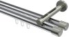 10213146-XX1239 Innenlauf Gardinenstange Aluminium / Metall 20 mm Ø 2-läufig SITENO - Santo Chrom / Edelstahl-Optik