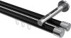 10213146-XX2912 Innenlauf Gardinenstange Aluminium / Metall 20 mm Ø 2-läufig SITENO - Santo Schwarz / Chrom