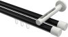10213146-XX2932 Innenlauf Gardinenstange Aluminium / Metall 20 mm Ø 2-läufig SITENO - Santo Schwarz / Weiß