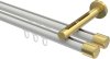 10213146-103238 Innenlauf Gardinenstange Aluminium / Metall 20 mm Ø 2-läufig SITENO - Santo Weiß / Messing-Optik