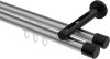 10213146-XX3329 Innenlauf Gardinenstange Aluminium / Metall 20 mm Ø 2-läufig SITENO - Santo Silbergrau / Schwarz