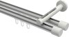 10213146-XX3332 Innenlauf Gardinenstange Aluminium / Metall 20 mm Ø 2-läufig SITENO - Santo Silbergrau / Weiß