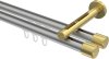 10213146-XX3338 Innenlauf Gardinenstange Aluminium / Metall 20 mm Ø 2-läufig SITENO - Santo Silbergrau / Messing-Optik