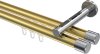 10213146-XX3812 Innenlauf Gardinenstange Aluminium / Metall 20 mm Ø 2-läufig SITENO - Santo Messing-Optik / Chrom