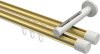 10213146-XX3832 Innenlauf Gardinenstange Aluminium / Metall 20 mm Ø 2-läufig SITENO - Santo Messing-Optik / Weiß