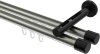 10213146-XX3929 Innenlauf Gardinenstange Aluminium / Metall 20 mm Ø 2-läufig SITENO - Santo Edelstahl-Optik / Schwarz
