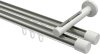 10213146-103932 Innenlauf Gardinenstange Aluminium / Metall 20 mm Ø 2-läufig SITENO - Santo Edelstahl-Optik / Weiß