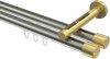 10213146-XX3938 Innenlauf Gardinenstange Edelstahl-Optik / Messing-Optik 20 mm Ø 2-läufig SITENO - Santo