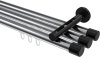 10213147-XX1229 Innenlauf Gardinenstange Aluminium / Metall 20 mm Ø 3-läufig SITENO - Santo Chrom / Schwarz