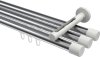 10213147-XX1232 Innenlauf Gardinenstange Aluminium / Metall 20 mm Ø 3-läufig SITENO - Santo Chrom / Weiß