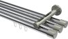 10213147-XX1239 Innenlauf Gardinenstange Aluminium / Metall 20 mm Ø 3-läufig SITENO - Santo Chrom / Edelstahl-Optik
