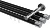 10213147-XX2912 Innenlauf Gardinenstange Aluminium / Metall 20 mm Ø 3-läufig SITENO - Santo Schwarz / Chrom