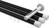 10213147-XX2932 Innenlauf Gardinenstange Aluminium / Metall 20 mm Ø 3-läufig SITENO - Santo Schwarz / Weiß