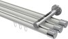 10213147-103212 Innenlauf Gardinenstange Aluminium / Metall 20 mm Ø 3-läufig SITENO - Santo Weiß / Chrom