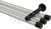 10213147-XX3229 Innenlauf Gardinenstange Aluminium / Metall 20 mm Ø 3-läufig SITENO - Santo Weiß / Schwarz