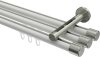 10213147-XX3239 Innenlauf Gardinenstange Aluminium / Metall 20 mm Ø 3-läufig SITENO - Santo Weiß / Edelstahl-Optik