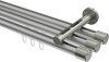10213147-XX3339 Innenlauf Gardinenstange Aluminium / Metall 20 mm Ø 3-läufig SITENO - Santo Silbergrau / Edelstahl-Optik
