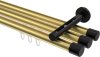 10213147-XX3829 Innenlauf Gardinenstange Aluminium / Metall 20 mm Ø 3-läufig SITENO - Santo Messing-Optik / Schwarz