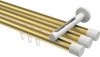 10213147-XX3832 Innenlauf Gardinenstange Aluminium / Metall 20 mm Ø 3-läufig SITENO - Santo Messing-Optik / Weiß