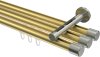 10213147-XX3839 Innenlauf Gardinenstange Messing-Optik / Edelstahl-Optik 20 mm Ø 3-läufig SITENO - Santo