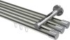 10213147-XX3912 Innenlauf Gardinenstange Aluminium / Metall 20 mm Ø 3-läufig SITENO - Santo Edelstahl-Optik / Chrom