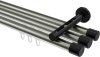 10213147-XX3929 Innenlauf Gardinenstange Aluminium / Metall 20 mm Ø 3-läufig SITENO - Santo Edelstahl-Optik / Schwarz