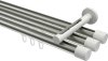 10213147-XX3932 Innenlauf Gardinenstange Aluminium / Metall 20 mm Ø 3-läufig SITENO - Santo Edelstahl-Optik / Weiß