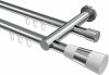 10213312-XX123212 Innenlauf Gardinenstange Aluminium / Metall 20 mm Ø 2-läufig PLATON - Tanara Chrom