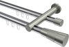 10213312-XX1239 Innenlauf Gardinenstange Aluminium / Metall 20 mm Ø 2-läufig PLATON - Tanara Chrom / Edelstahl-Optik