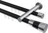 10213312-102912 Innenlauf Gardinenstange Aluminium / Metall 20 mm Ø 2-läufig PLATON - Tanara Schwarz / Chrom