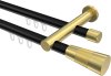 10213312-XX2938 Innenlauf Gardinenstange Aluminium / Metall 20 mm Ø 2-läufig PLATON - Tanara Schwarz / Messing-Optik