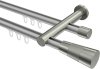 10213312-XX3339 Innenlauf Gardinenstange Aluminium / Metall 20 mm Ø 2-läufig PLATON - Tanara Silbergrau / Edelstahl-Optik