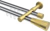10213326-XX1238 Innenlauf Gardinenstange Aluminium / Metall 20 mm Ø 2-läufig PRESTIGE - Tanara Chrom / Messing-Optik