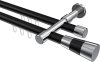 10213326-102912 Innenlauf Gardinenstange Aluminium / Metall 20 mm Ø 2-läufig PRESTIGE - Tanara Schwarz / Chrom