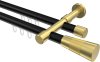 10213326-XX2938 Innenlauf Gardinenstange Aluminium / Metall 20 mm Ø 2-läufig PRESTIGE - Tanara Schwarz / Messing-Optik